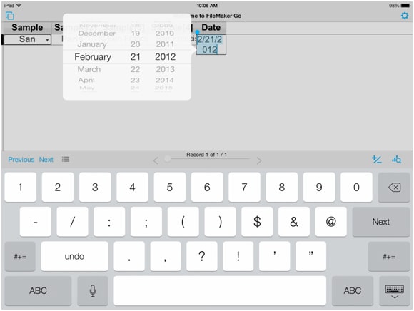 New Keyboard in FileMaker Go Example