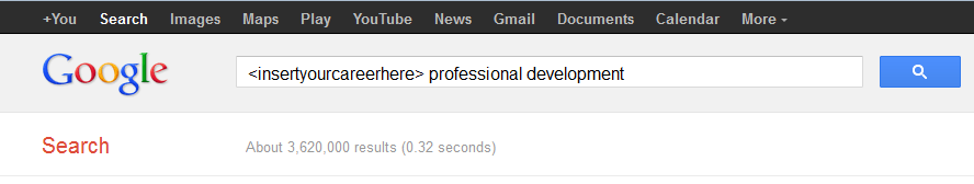 Google Search of <your career here> professional development