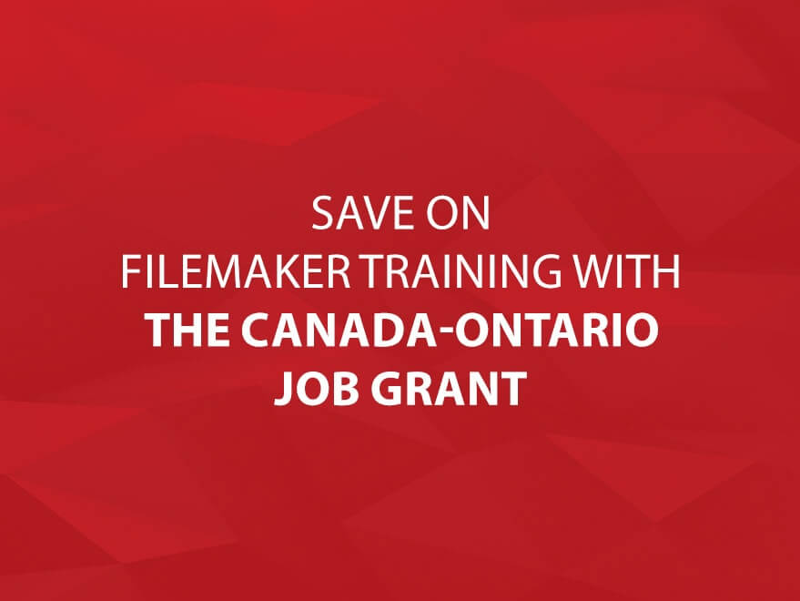 Save on FileMaker Training with The Canada-Ontario Job Grant text image