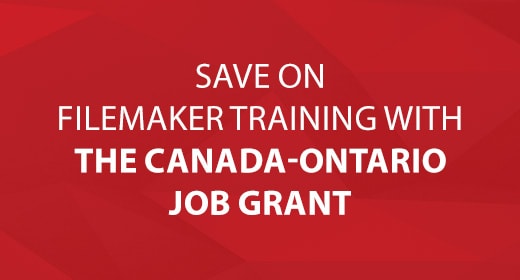 Save on FileMaker Training with The Canada-Ontario Job Grant text image