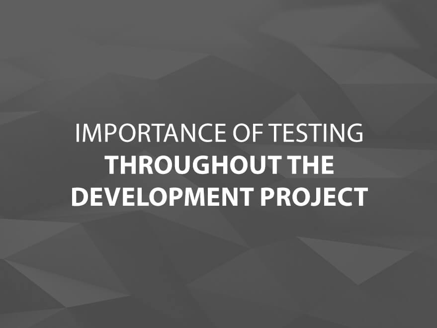 Importance of Testing Throughout the Development Project text image