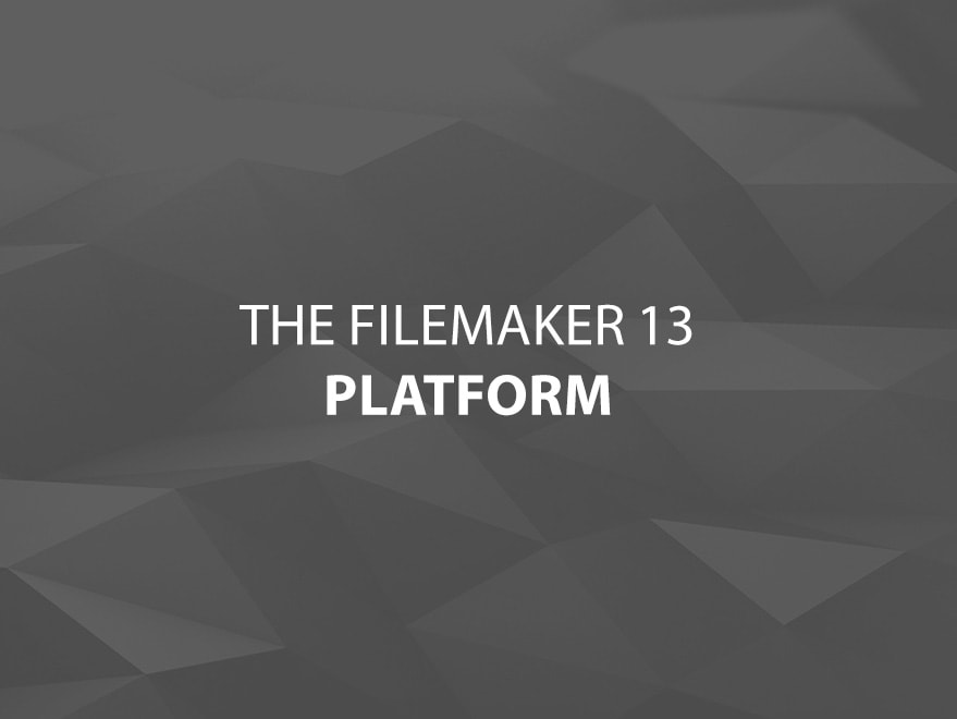 The FileMaker 13 Platform Main Title Image