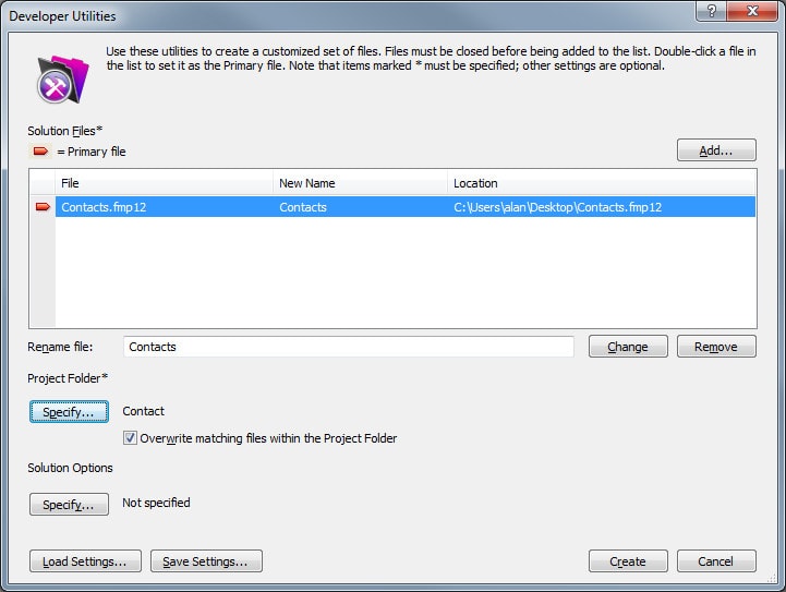 Setting up where the encrypted files save in the selected folder