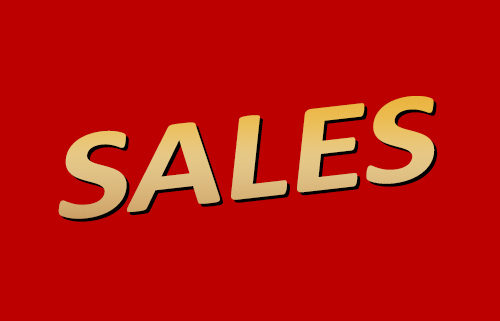 image of the word sales designed similar to the Flash logo