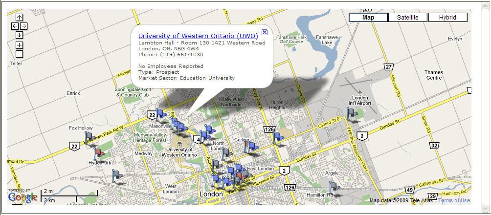 Google Maps API in a FileMaker Databse example