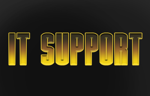 image of the words IT support designed similar to the Ironman logo
