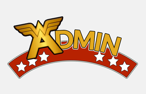 image of the word admin designed similar to the Wonder Woman logo