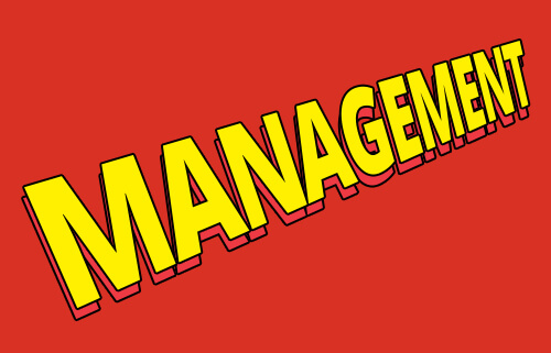 image of the word management designed similar to the X-Men logo