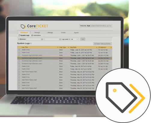 Laptop with CoreTicket screen